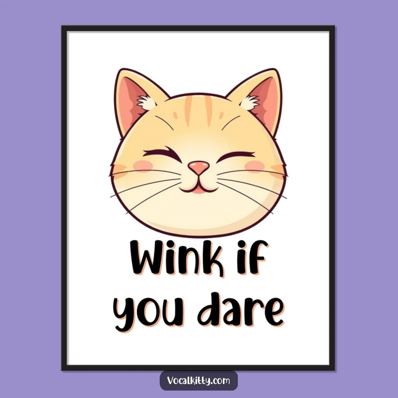 Funny Winking Cat Poster: Playful Art for Your Wall, Perfect Gift Idea