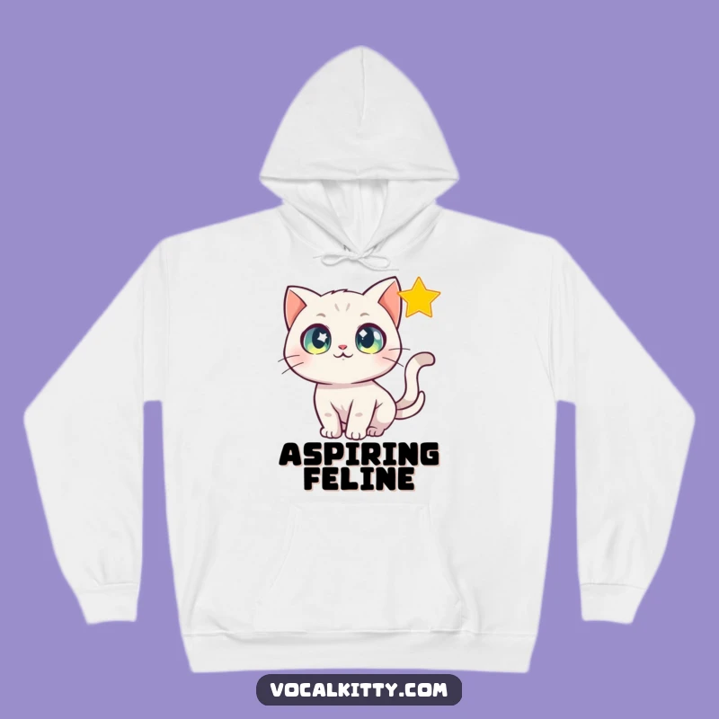 Funny Star Chasing Cat Hoodie, Cozy Dreams, Magical Comfort Gift