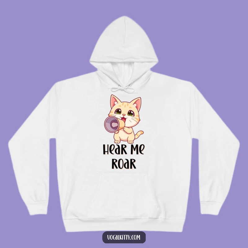 Funny Tiny Cat Megaphone Hoodie: Cozy Up with Loud & Proud Vibes!