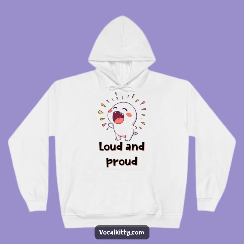 Funny Rainbow Noise Hoodie: Cozy Character's Loud Mouth, Colorful Sound