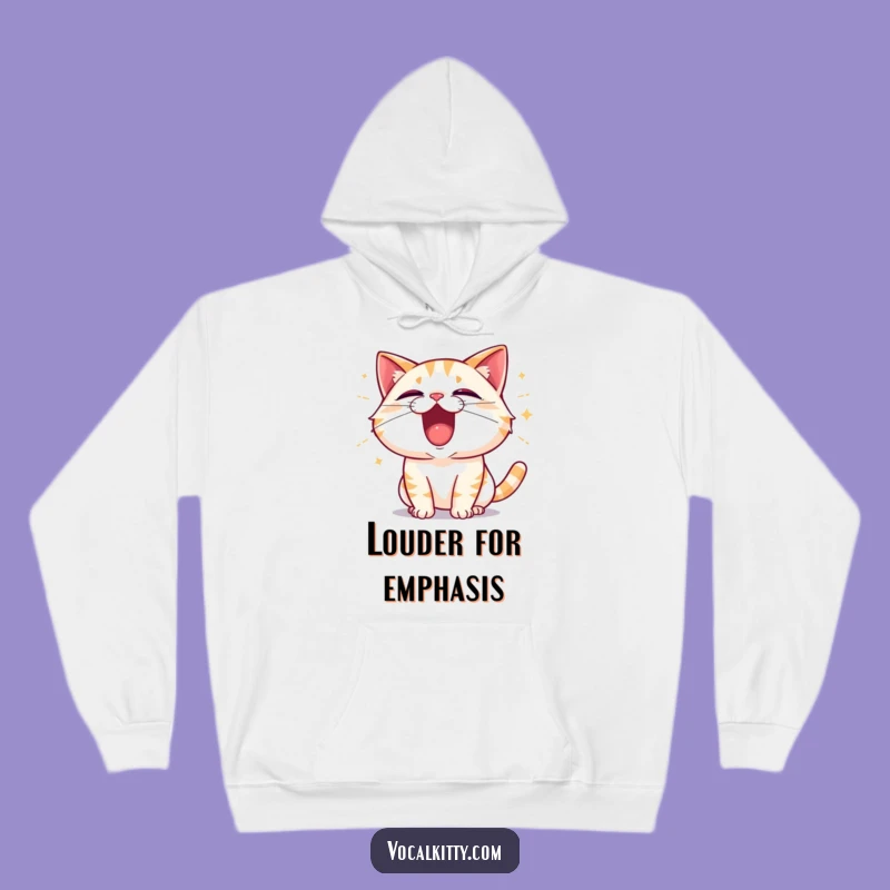Cozy Funny Cat Shouting Hoodie - Warm Up with Feline Excitement