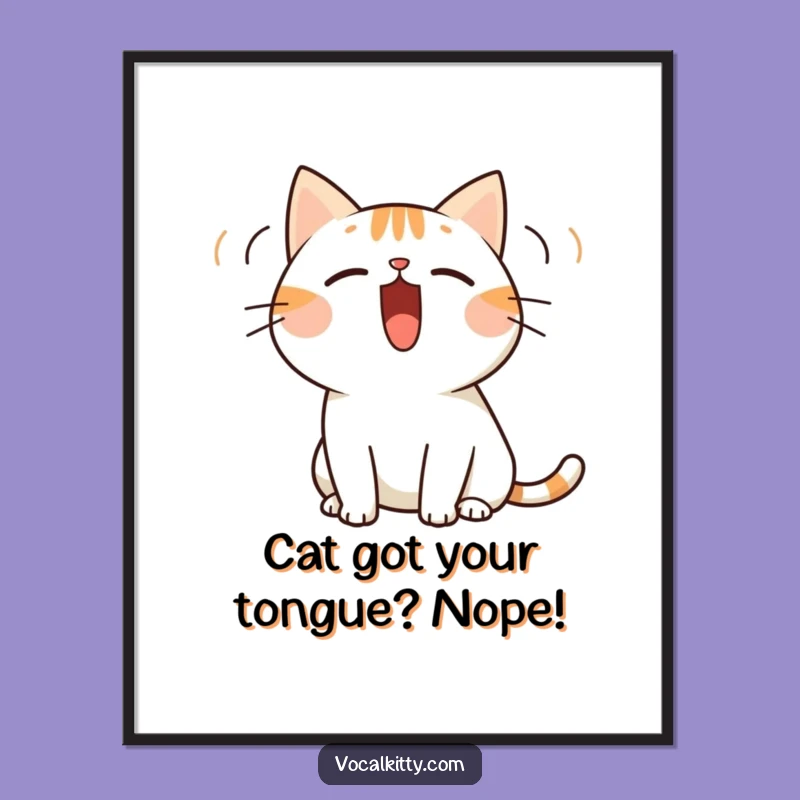 Cat Sound Waves Wall Art Free Printable: Vocal Art Downloadable Decor Gift