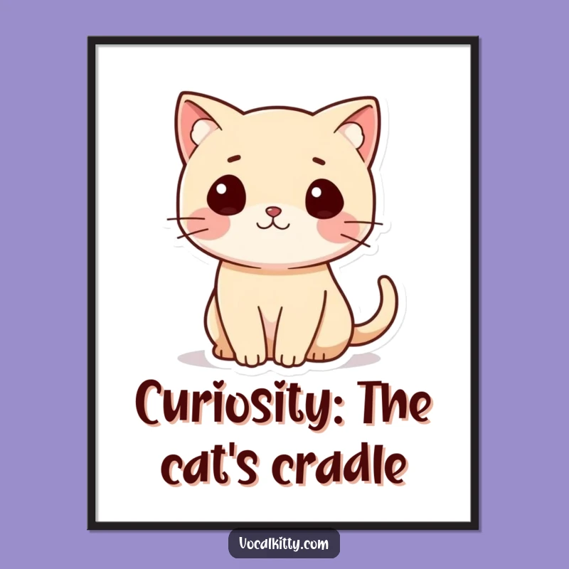 Free Printable Wall Art: Quirky Question Mark Cat Funny Downloadable Art Gift