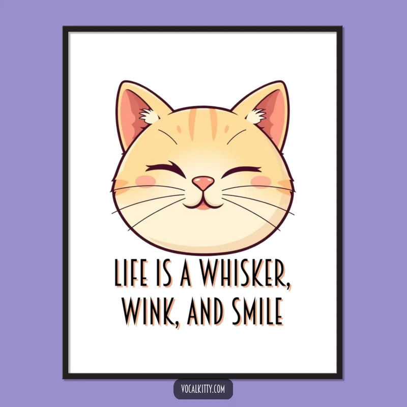 Funny Free Printable Wall Art: Winking Cat - Quirky Downloadable Decor