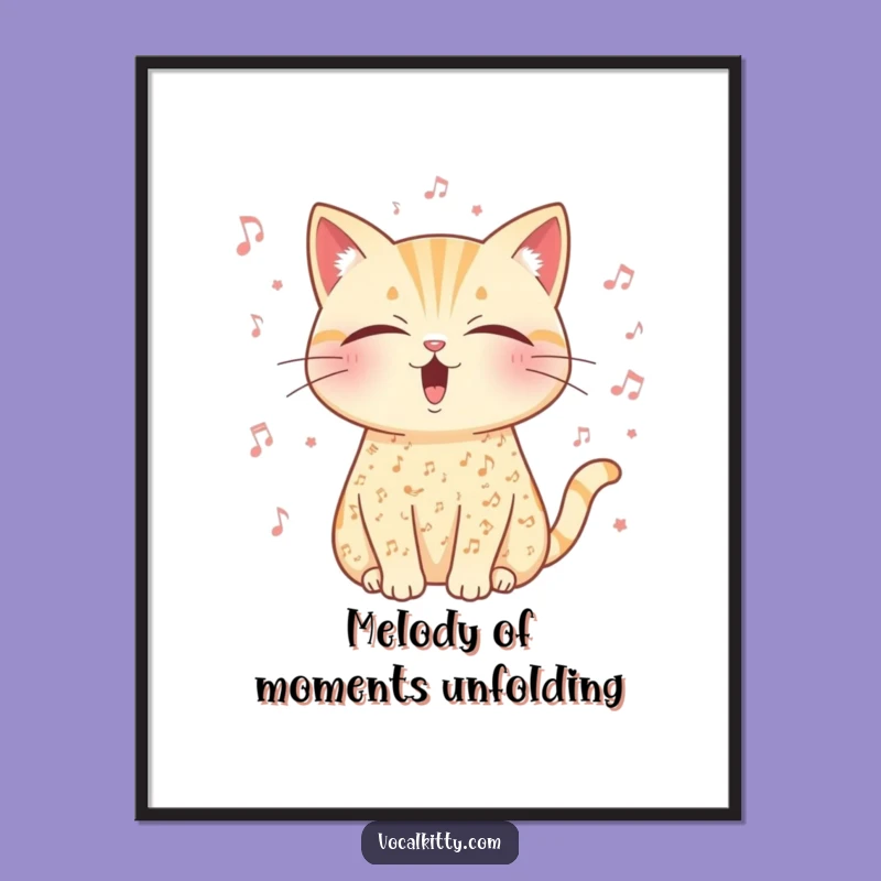 Free Printable Musical Cat Wall Art: Vocal Feline Decor Downloadable Art