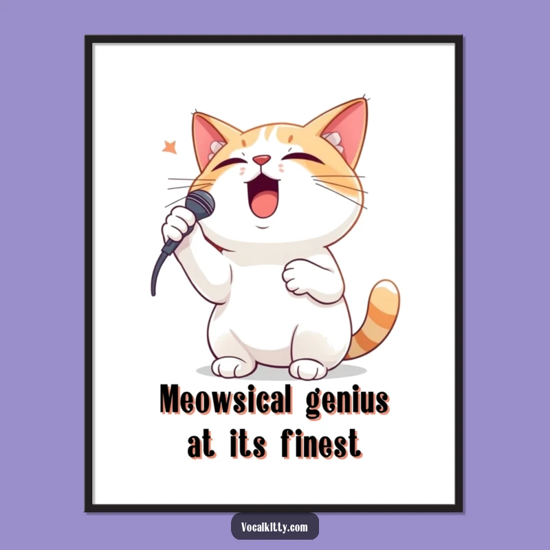 Funny Free Printable Wall Art: Dramatic Cat Opera Singer, Downloadable Home Decor!