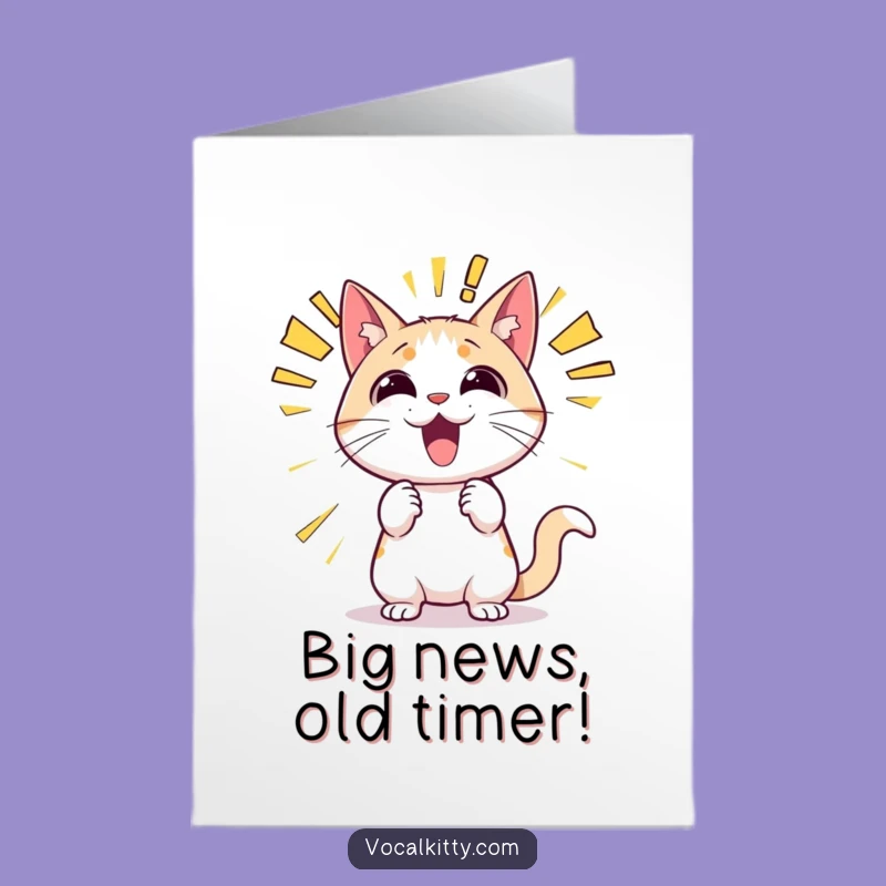 Free Printable Cat Birthday Card: Funny Announcing Feline Downloadable Gift!