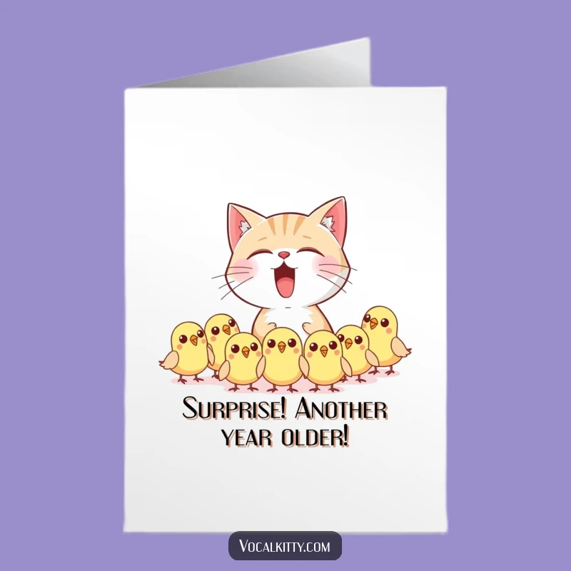 Free Printable Birthday Card: Startling Cat Chaos Greeting, Funny Downloadable Gift