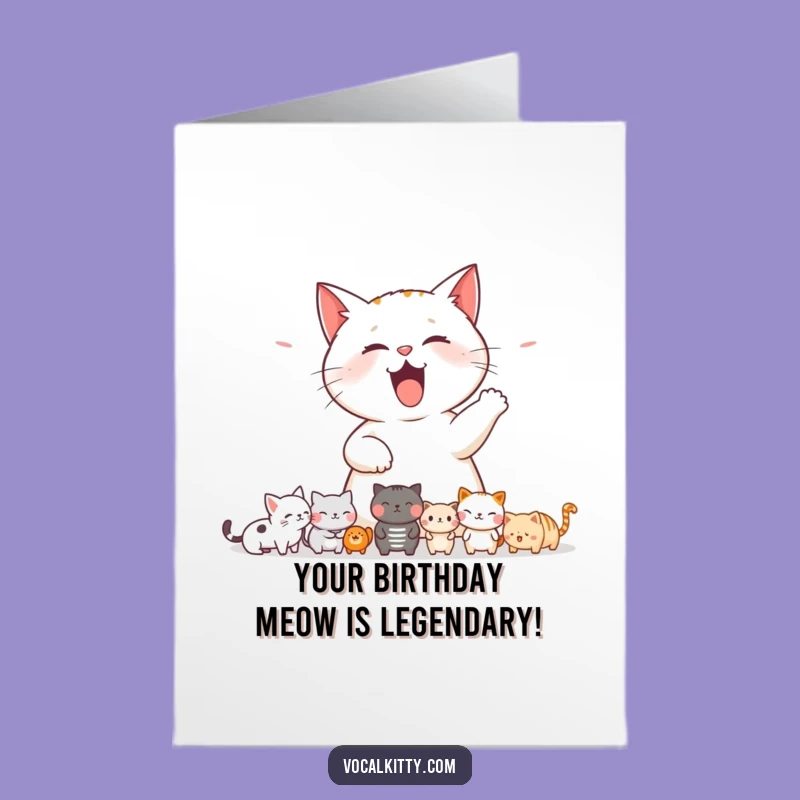 Funny Free Printable Birthday Card: Startling Cat Yells 'Happy Birthday!'