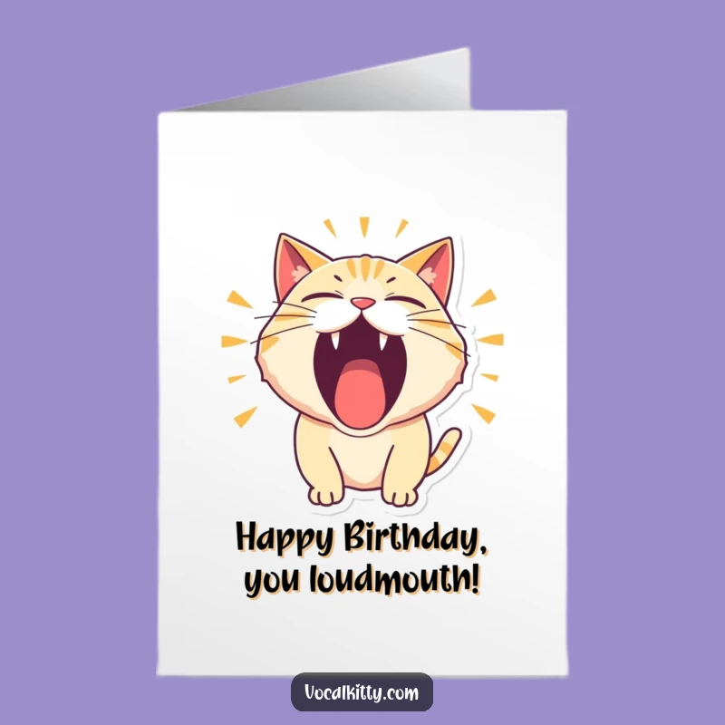 Free Printable Birthday Card: Roaring Cat, Comical, Funny Downloadable Gift
