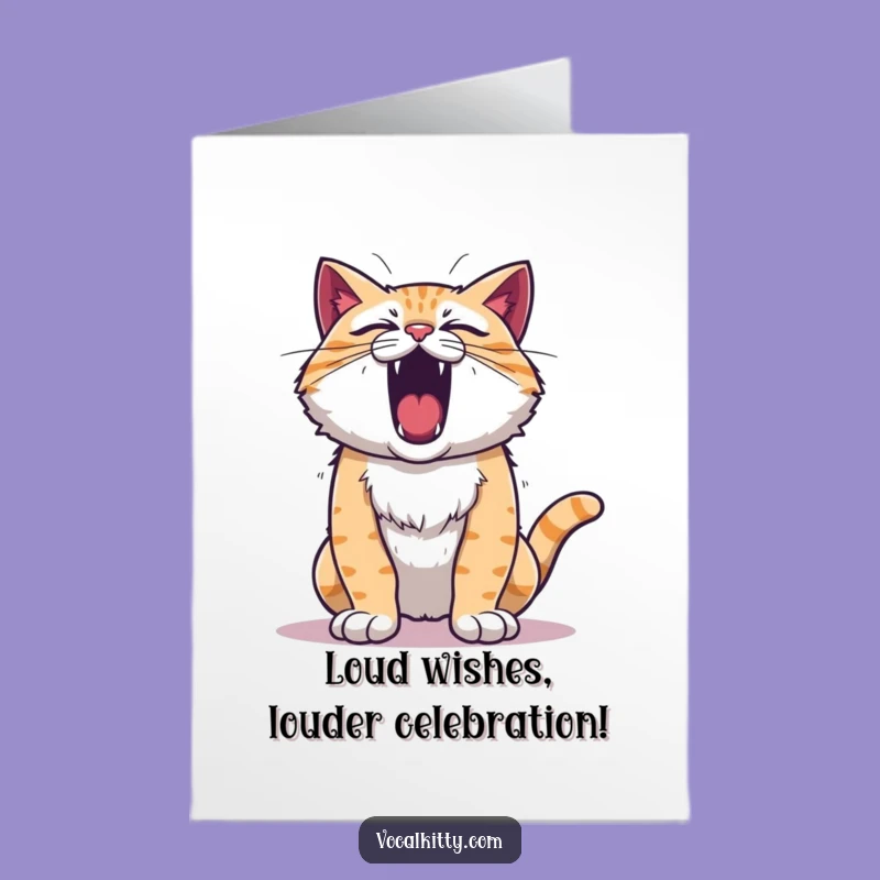 Free Printable Roaring Cat Birthday Card: Hilarious Loud Cat DIY Downloadable Gift