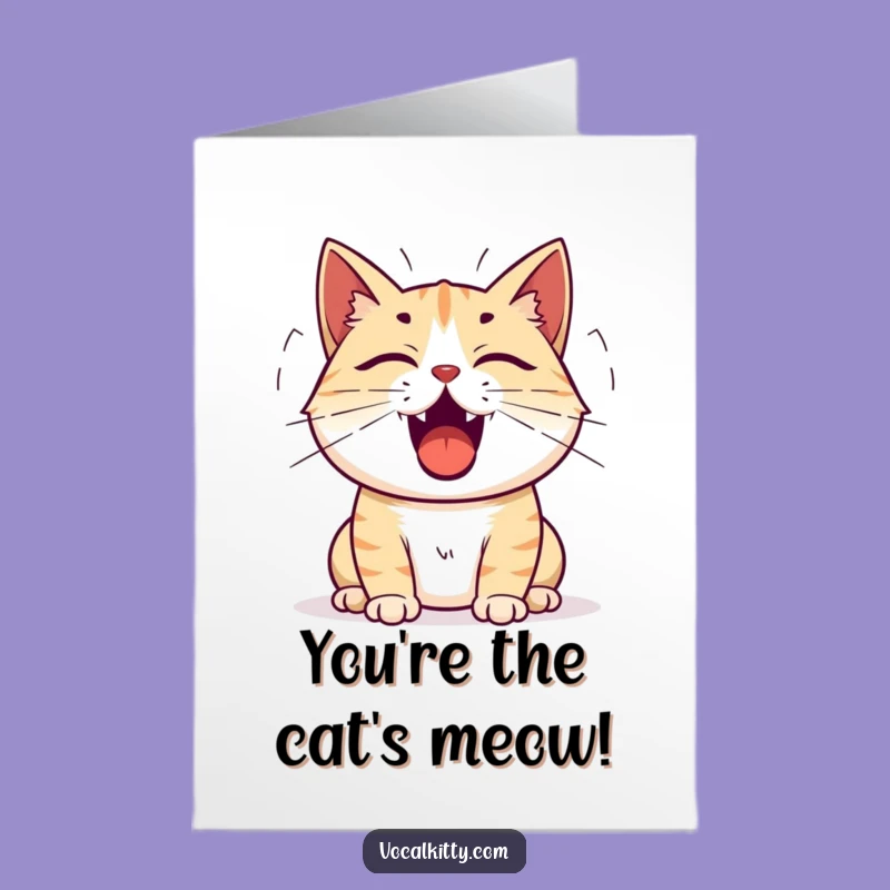 Free Printable Congrats Card: Loud Cat - Joyful Downloadable Gift