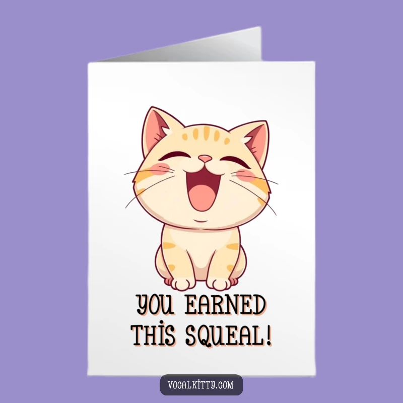 Free Printable Funny Cat Congratulations Card: Joyful Squeal Digital Download Gift