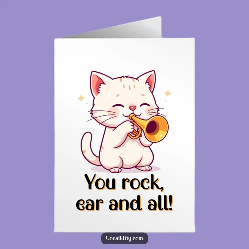 Free Printable Loud Cat Trumpet Congratulations Card - Awesome Downloadable Greeting