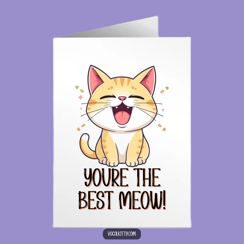Free Printable Congrats Card: Voicing Excitement Cat! Joyful Downloadable Gift.