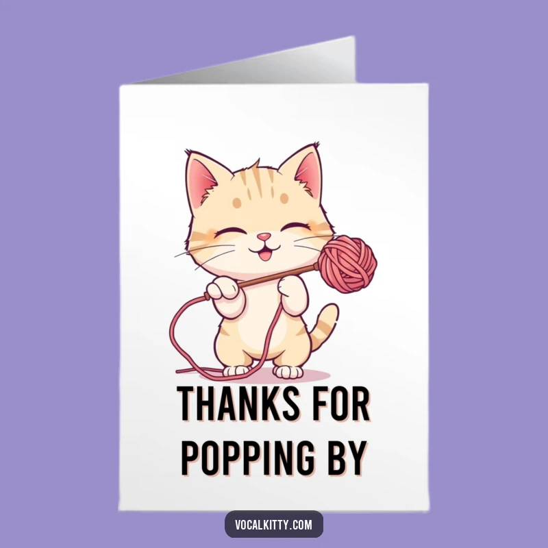 Free Printable Thank You Card: Bubbly Cat, Charming Downloadable Gift
