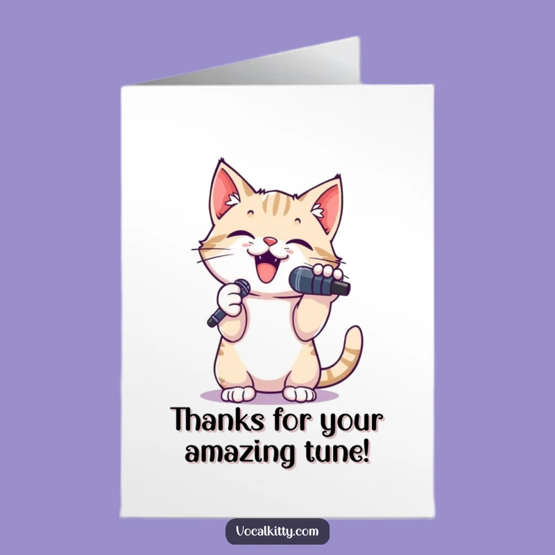 Free Printable Thank You Card: Cat's Grateful Performance - Funny Downloadable Gift of Thanks