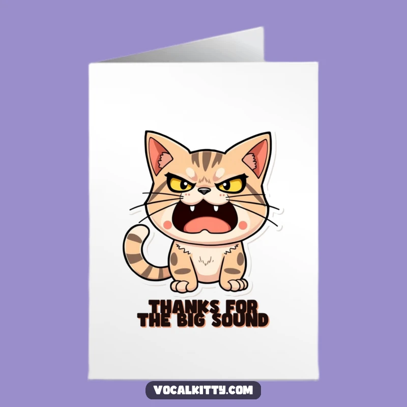 Free Printable Thank You Card: Loud Cat Roar Greeting, Funny Downloadable