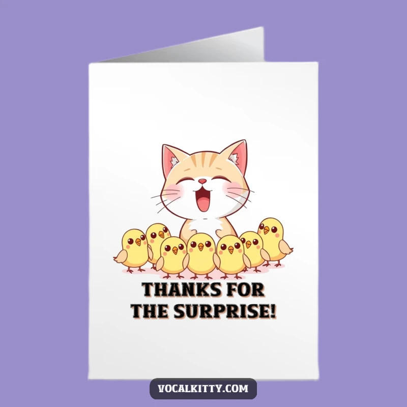 Free Printable Thank You Card: Startling Cat Thanks Greeting, Funny Downloadable