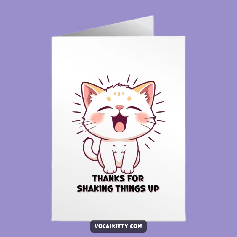 Free Printable Thank You Card: Vibrating Cat Noise Greeting, Funny Downloadable