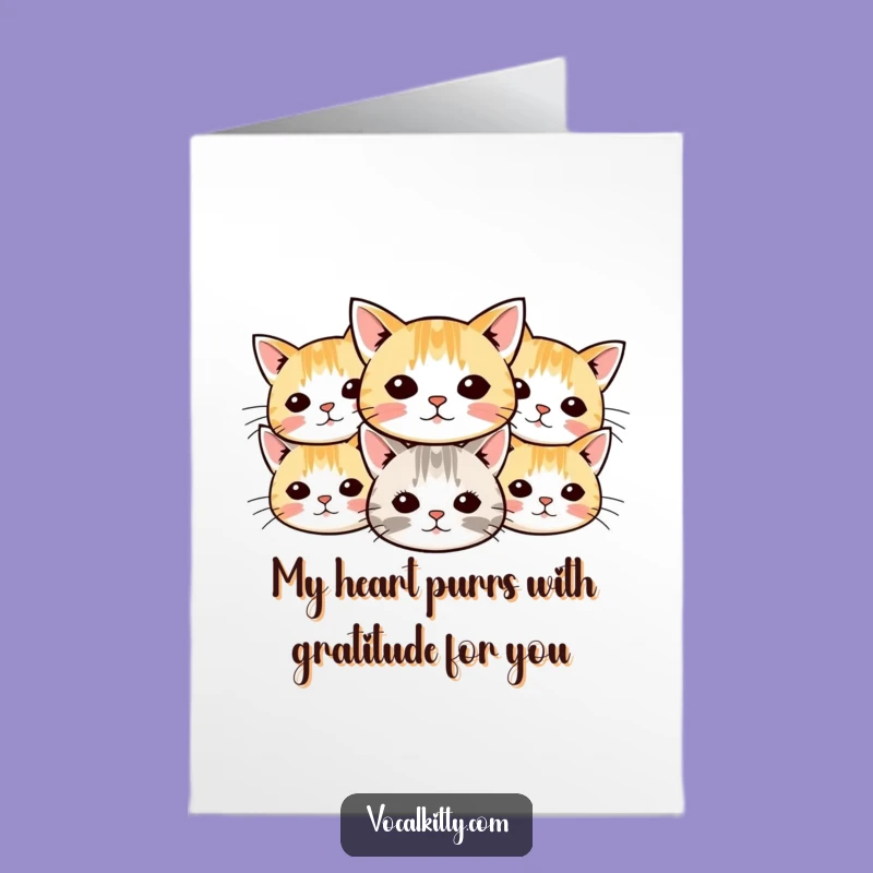 Funny Free Printable Thank You Card: Whiskers Cats - Grateful Downloadable Message