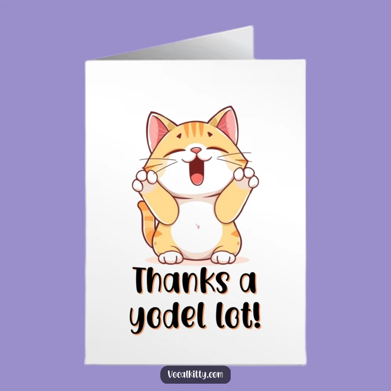 Free Printable Yodeling Cat Thank You Card - Express Gratitude with Humor
