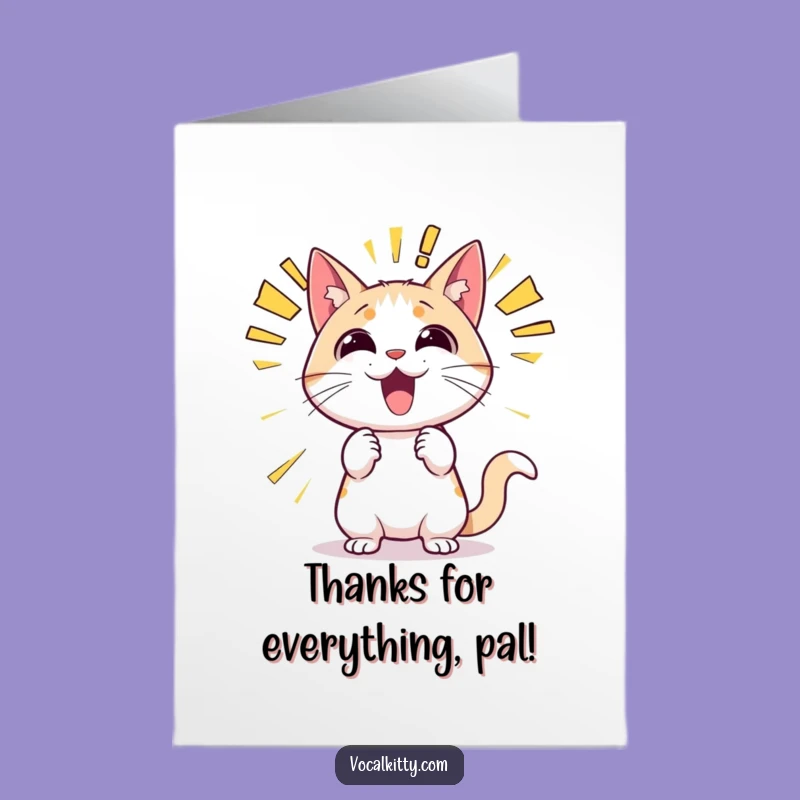 Free Printable Thank You Card: Cat Announcing Gratitude Downloadable Gift!