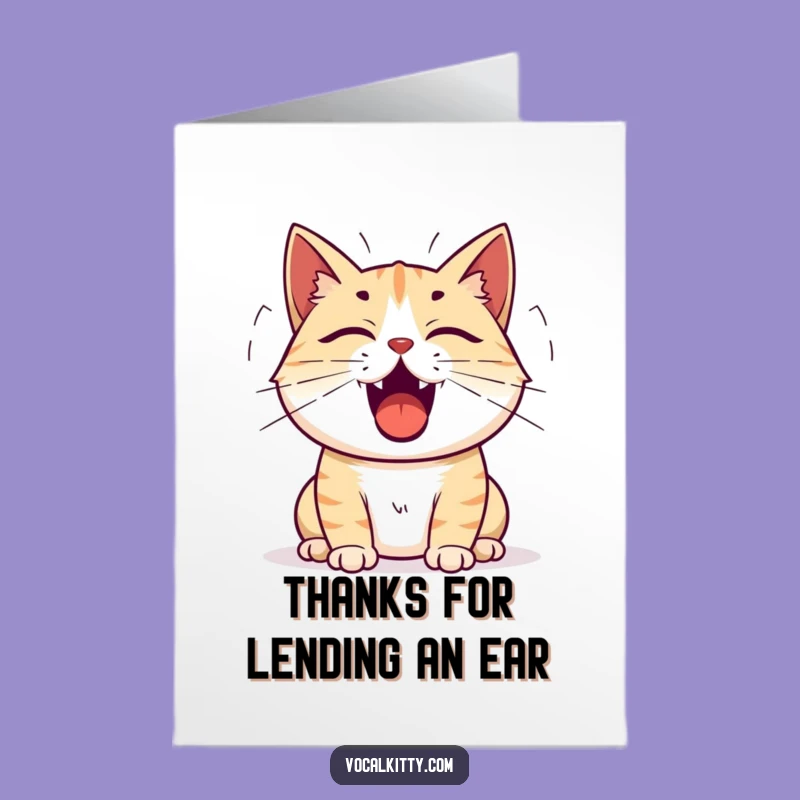 Free Printable Thank You Card: Loud Cat - Expressive Downloadable Gift