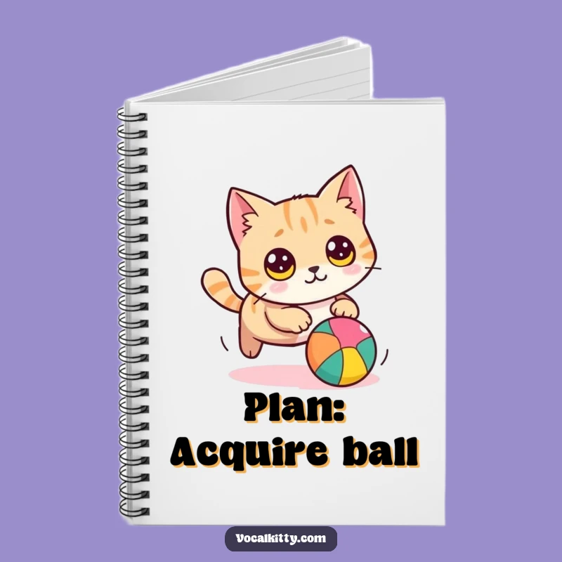 Funny Cat Chasing Ball Notebook: Jot Down Ideas with Playful Feline Flair