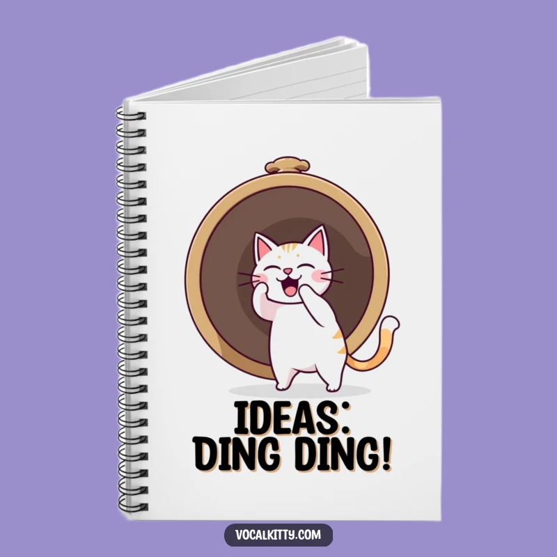 Funny Cat Ringing Bell Notebook: Jot Down Ideas with Sound Boom Fun