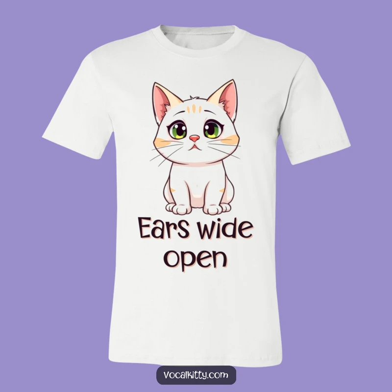 Funny Cat Big Ears Tee: Wear Your Startled Reaction, Perfect Gift