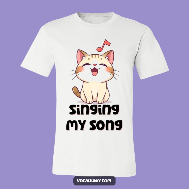 Funny Overjoyed Cat Music Tee - Wear Your Melodious Happiness
