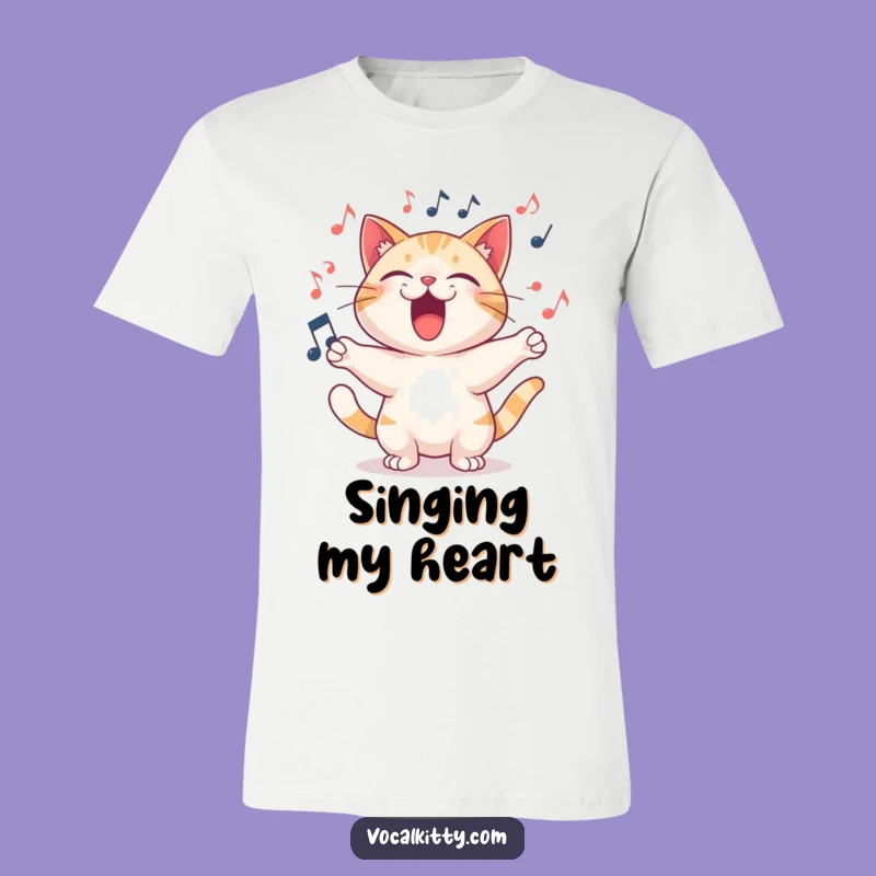 Funny Singing Cat T-Shirt: Joyful Song Tee for Performers