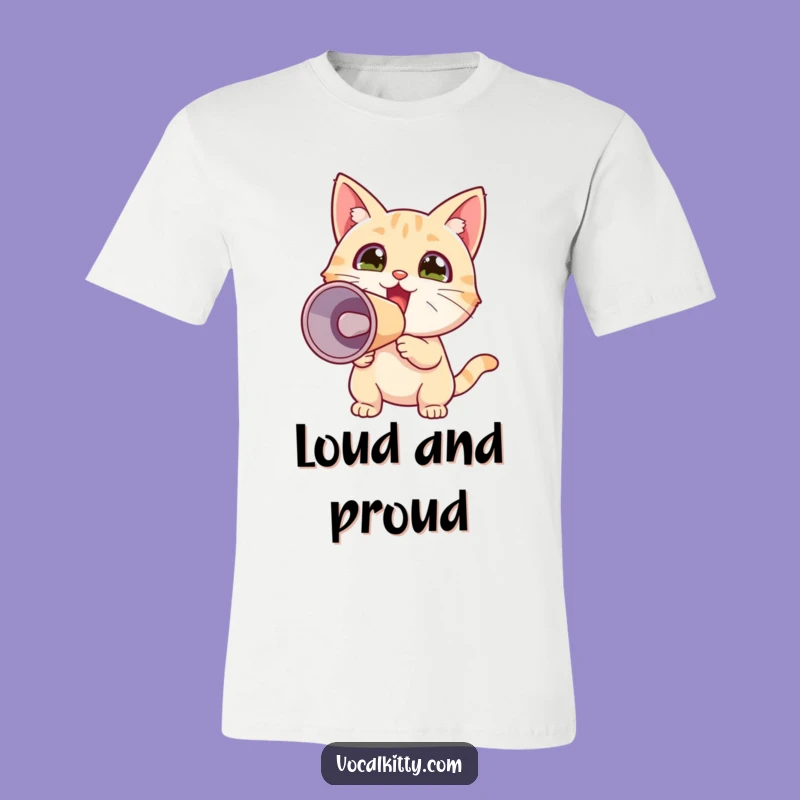 Funny Tiny Cat Megaphone T-Shirt: Wear Your Excitement Loud & Proud!