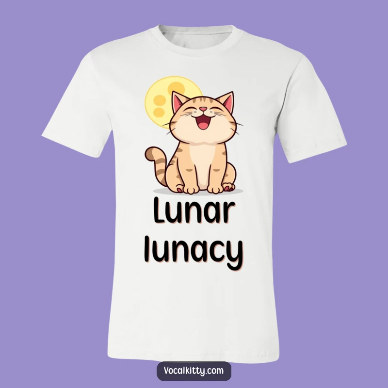 Funny Howling Cat Moon T-Shirt: Wear Your Love for Feline Nightlife
