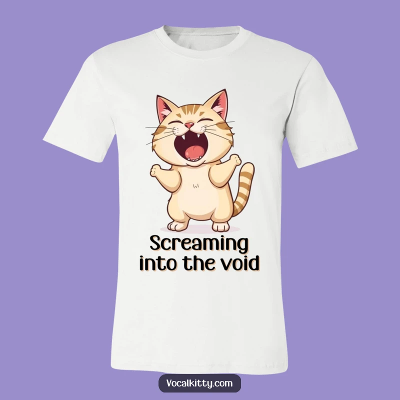 Funny Shouting Cat T-Shirt: Make a Statement With Bold Humor