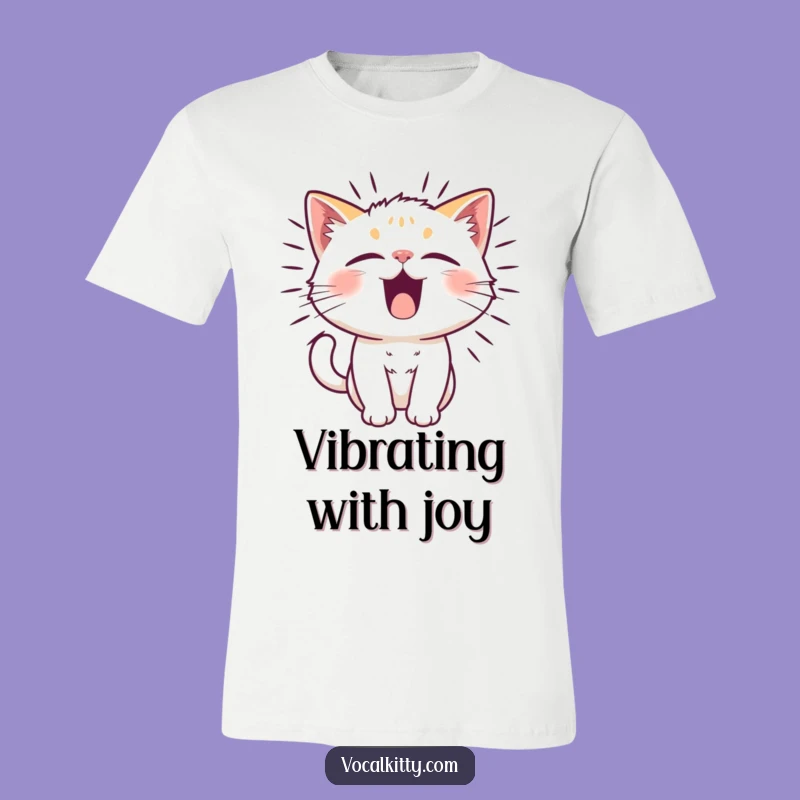 Funny Vibrating Cat Fur T-Shirt - Loud Noise Reaction Gift Tee