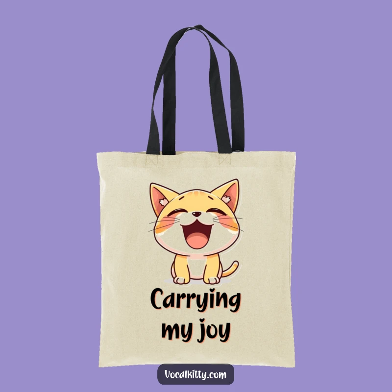Funny Tiny Cat Yelling Tote Bag - Cheerful Kitty Eco-Friendly Bag Gift