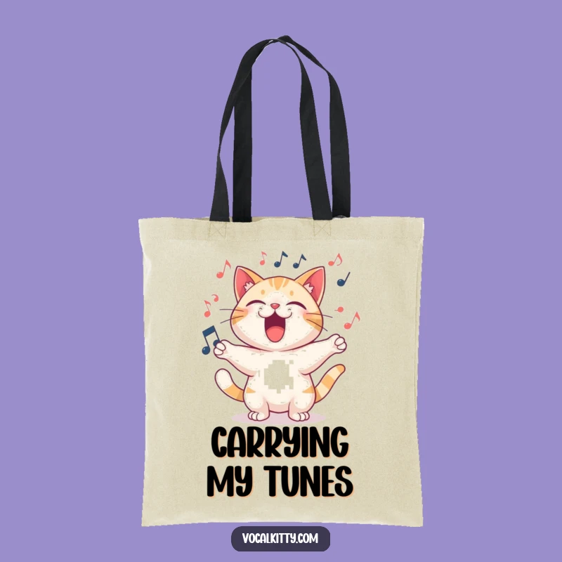Funny Singing Cat Tote Bag: Carry Your Melody Anywhere