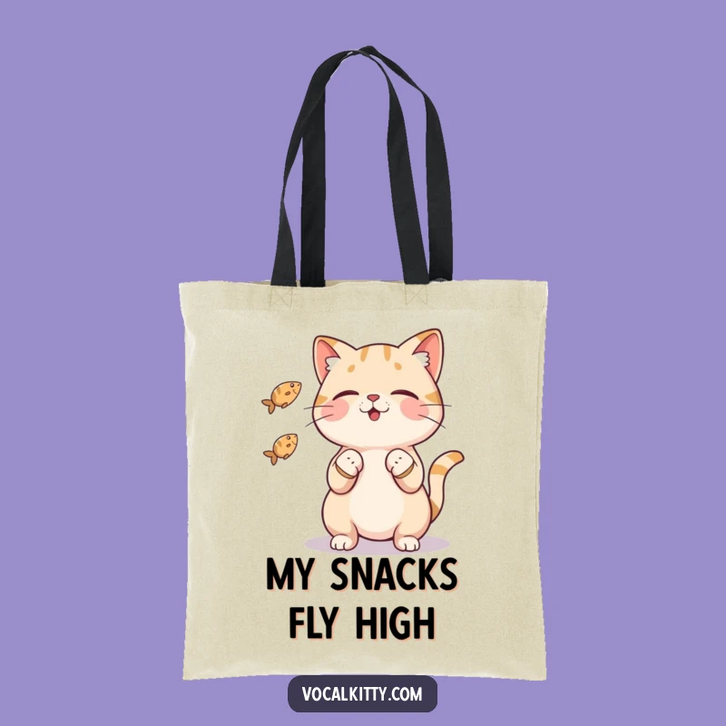 Funny Cat Juggling Fish Tote Bag: Carry Your Catch with Humorous Flair
