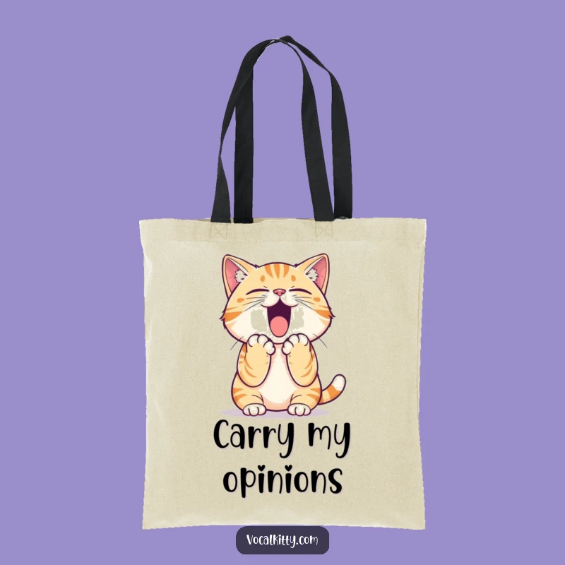 Funny Cat Yelling Tote Bag: Carry Your Voice and Laughs