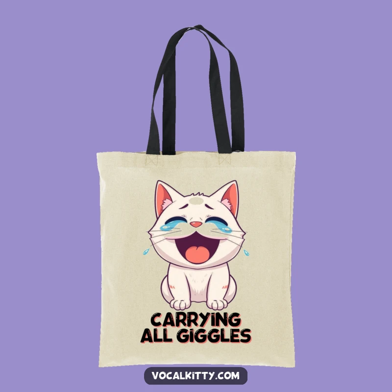 Funny Roaring Laughter Cat Tote Bag - Carry Your Comedy Everywhere
