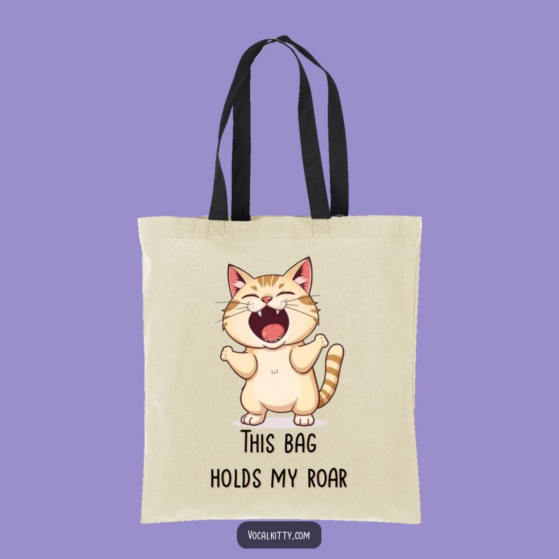 Funny Shouting Cat Tote Bag: Carry Your Noise With Style