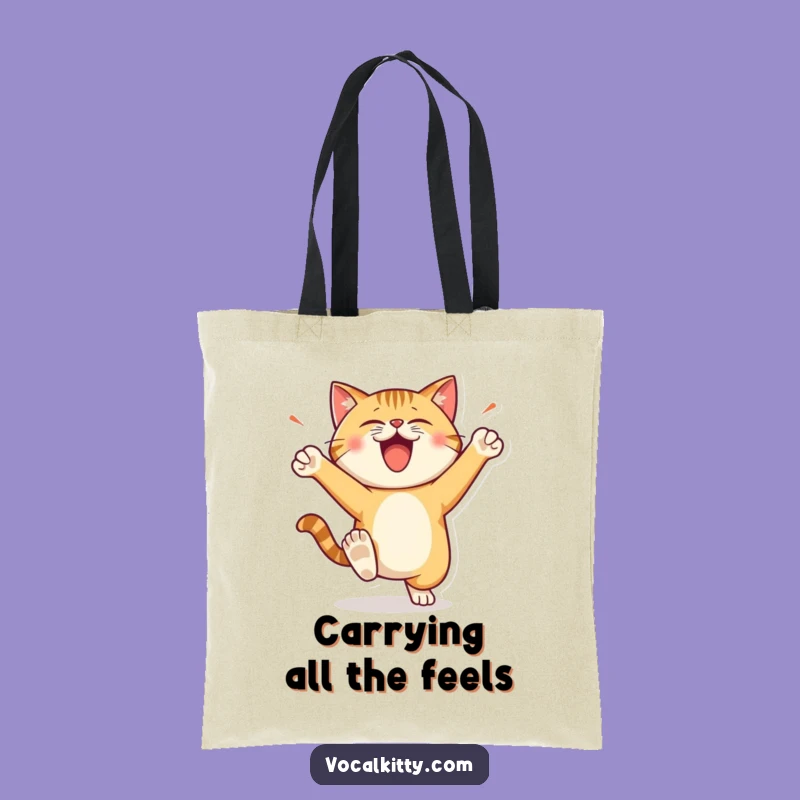 Funny Stomping Cat Tote Bag: Carry Your Loudness with Style!