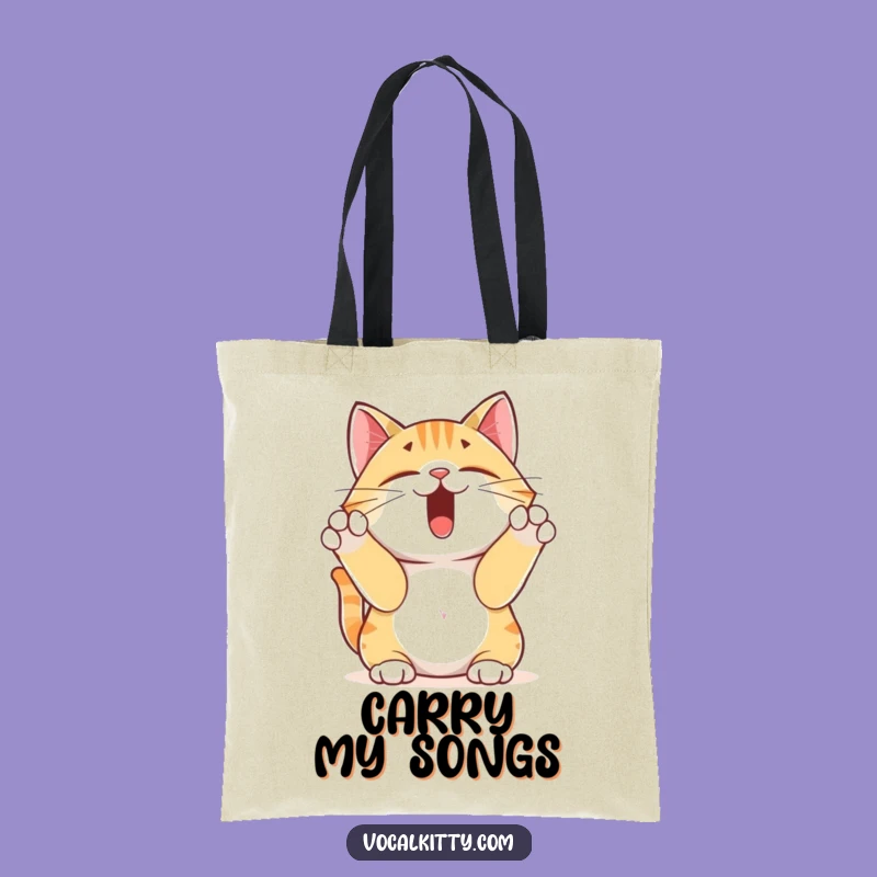 Funny Yodeling Cat Tote Bag: Carry Your Tunes and Treasures Hilariously